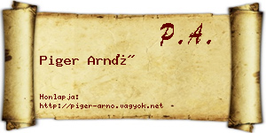 Piger Arnó névjegykártya